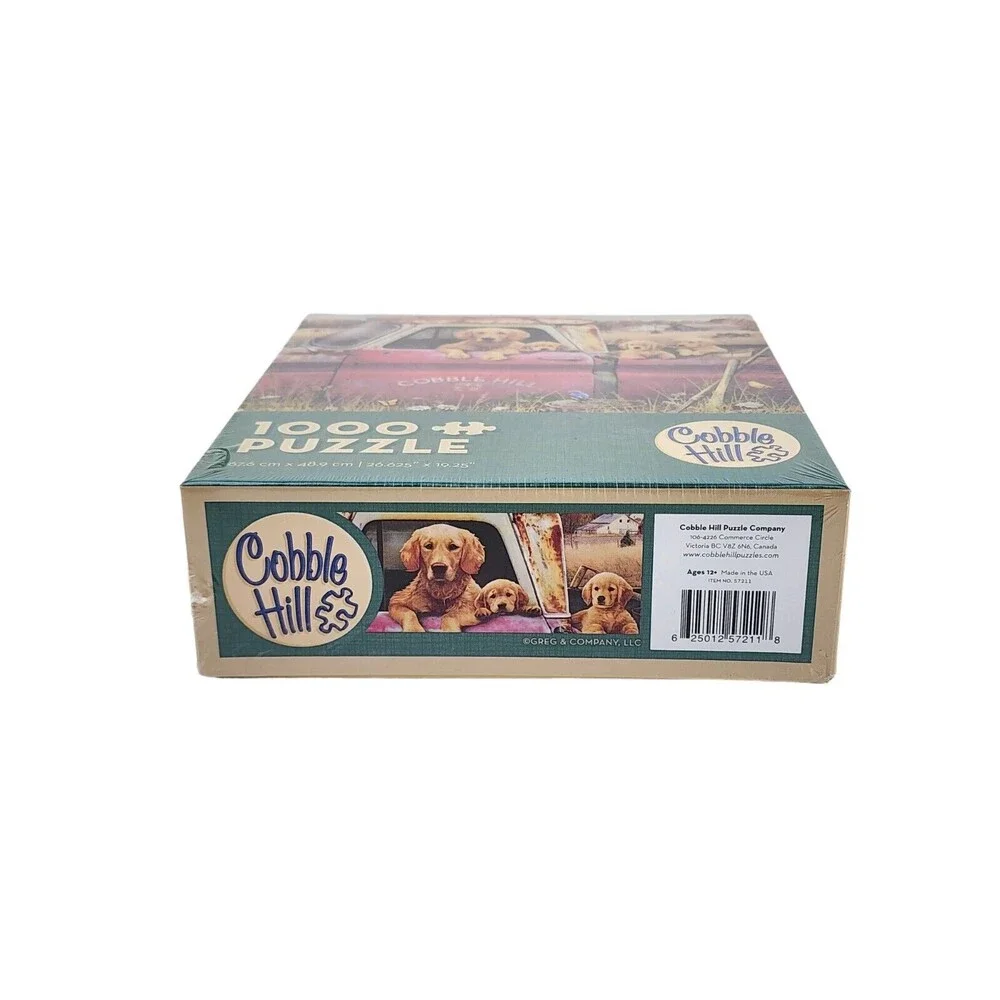 COBBLE HILL FARM 1000 Pieces Jigsaw Puzzle Dogs Truck Goldens New Sealed